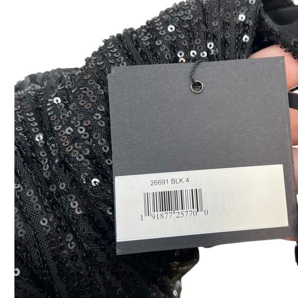 Ieena for Mac Duggal‎ Jumpsuit 26691 Sequin Cut Out Wide Leg Black Size 4 - Picture 12 of 14